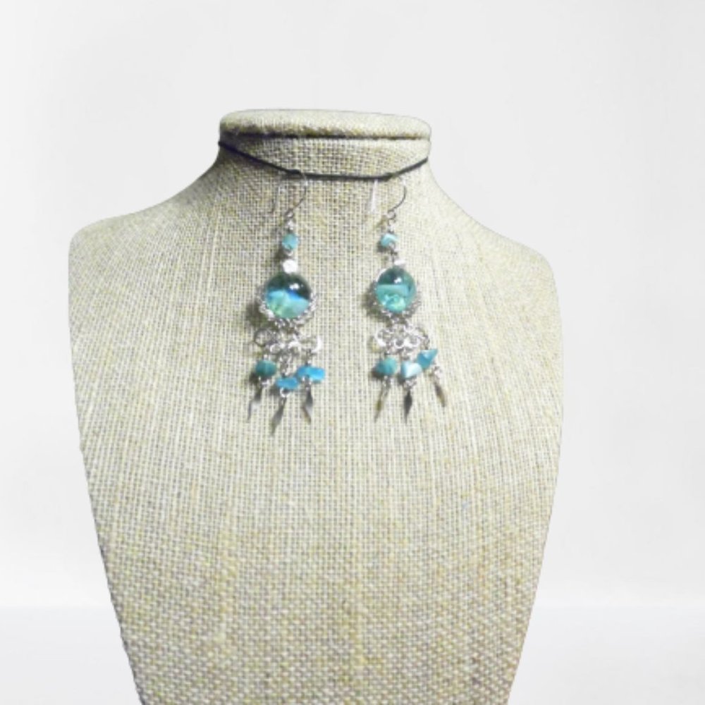 Light Blue Murano Glass Earrings
